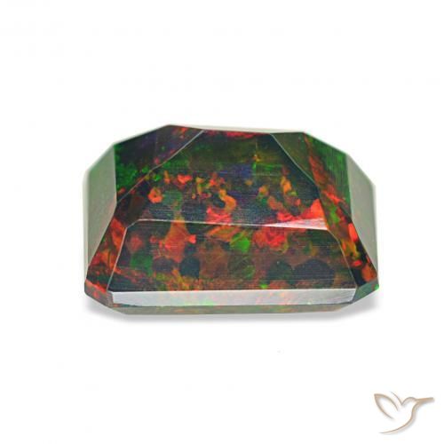 9,17 ctw natürlicher Mehrfarbig Schwarzer Opal, Oktagonschliff, Lichtundurchlässig