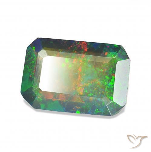 9,17 ctw natürlicher Mehrfarbig Schwarzer Opal, Oktagonschliff, Lichtundurchlässig