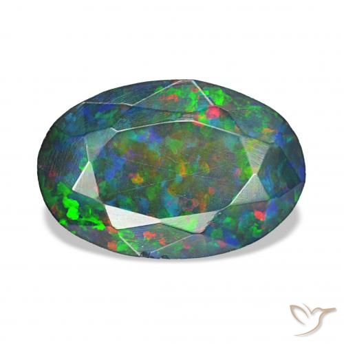 9,17 ctw natürlicher Mehrfarbig Schwarzer Opal, Oval, Lichtundurchlässig