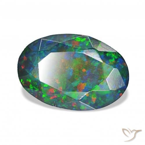 9,17 ctw natürlicher Mehrfarbig Schwarzer Opal, Oval, Lichtundurchlässig
