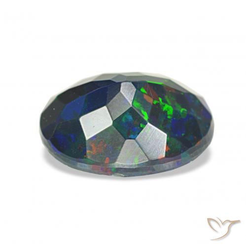 9,17 ctw natürlicher Mehrfarbig Schwarzer Opal, Oval, Lichtundurchlässig