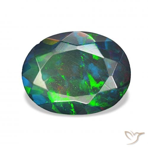 1.27ct Mehrfarbig Schwarzer Opal, Oval, Lichtundurchlässig