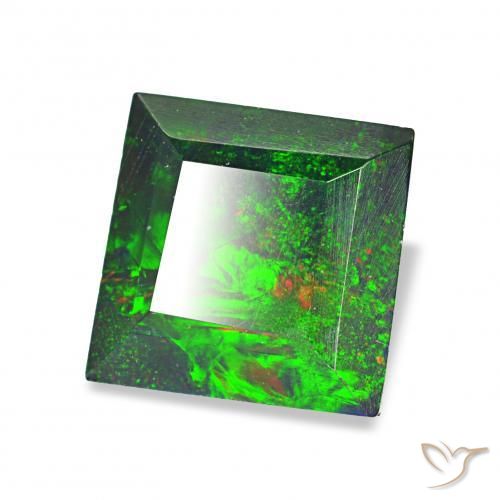 9,17 ctw natürlicher Mehrfarbig Schwarzer Opal, Quadrat, Lichtundurchlässig