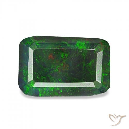 9,17 ctw natürlicher Mehrfarbig Schwarzer Opal, Oktagonschliff, Lichtundurchlässig