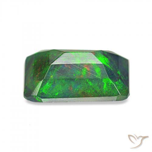 9,17 ctw natürlicher Mehrfarbig Schwarzer Opal, Oktagonschliff, Lichtundurchlässig