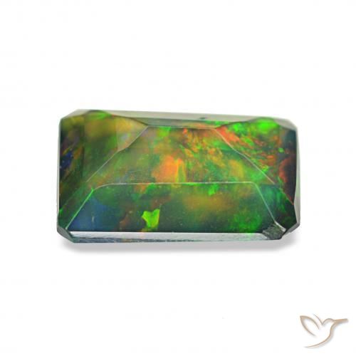 9,17 ctw natürlicher Mehrfarbig Schwarzer Opal, Oktagonschliff, Lichtundurchlässig