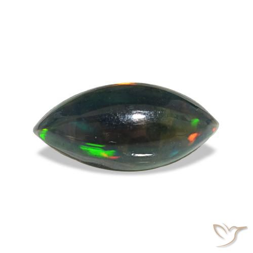 0,64 ctw natürlicher mehrfarbiger Schwarzer Opal, Marquise, Lichtdurchlässig