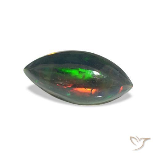 0,64 ctw natürlicher mehrfarbiger Schwarzer Opal, Marquise, Lichtdurchlässig