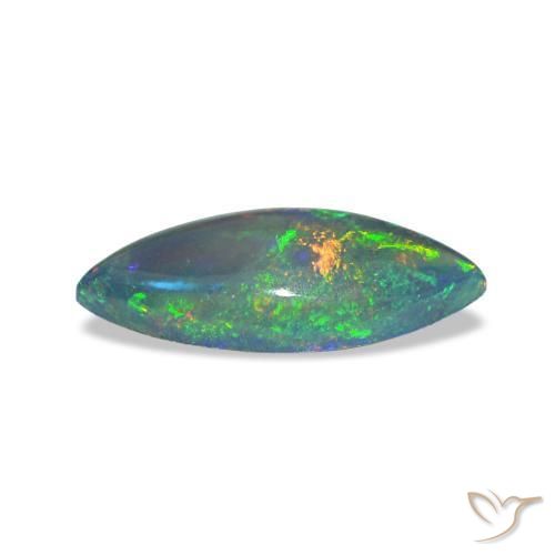 0,56 ctw natürlicher mehrfarbiger Schwarzer Opal, Marquise, Lichtdurchlässig