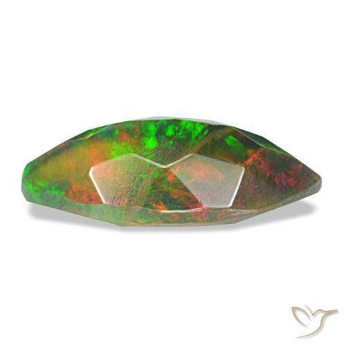 1,58 ctw natürlicher mehrfarbiger Schwarzer Opal, Marquise, Lichtdurchlässig