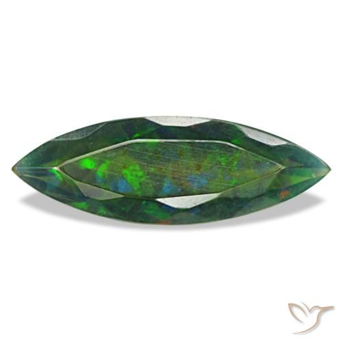 2,17 ctw natürlicher mehrfarbiger Schwarzer Opal, Marquise, Lichtdurchlässig