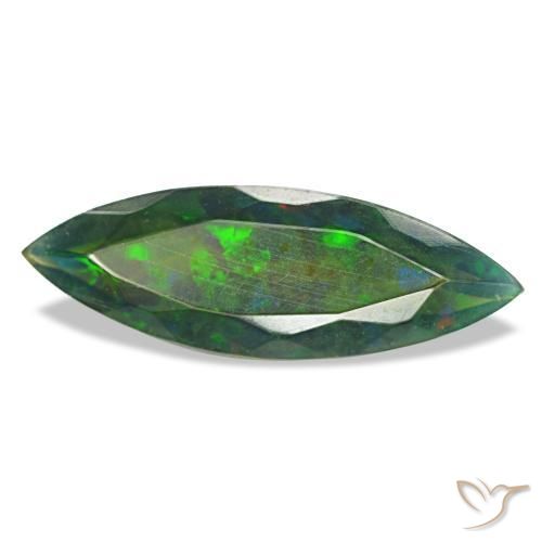 2,17 ctw natürlicher mehrfarbiger Schwarzer Opal, Marquise, Lichtdurchlässig