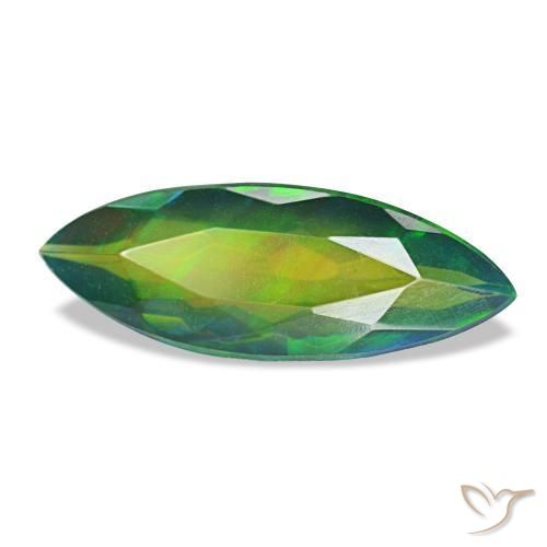 1,50 ctw natürlicher mehrfarbiger Schwarzer Opal, Marquise, Lichtdurchlässig