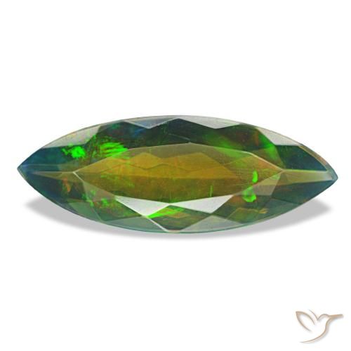 2,28 ctw natürlicher mehrfarbiger Schwarzer Opal, Marquise, Lichtdurchlässig