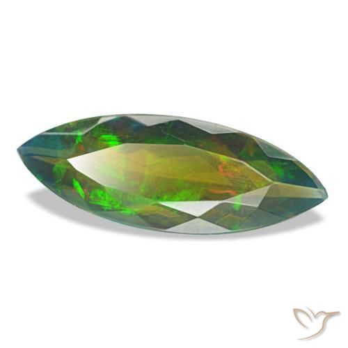 2,28 ctw natürlicher mehrfarbiger Schwarzer Opal, Marquise, Lichtdurchlässig