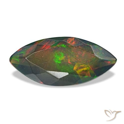 1,00 ctw natürlicher mehrfarbiger Schwarzer Opal, Marquise, Lichtdurchlässig