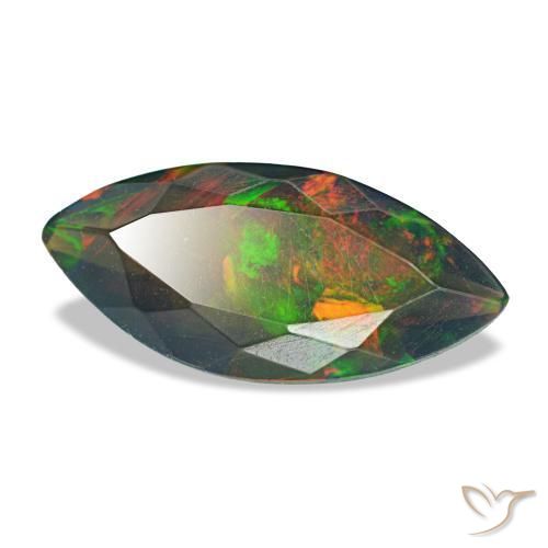 1,00 ctw natürlicher mehrfarbiger Schwarzer Opal, Marquise, Lichtdurchlässig