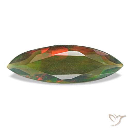 1,16 ctw natürlicher mehrfarbiger Schwarzer Opal, Marquise, Lichtdurchlässig