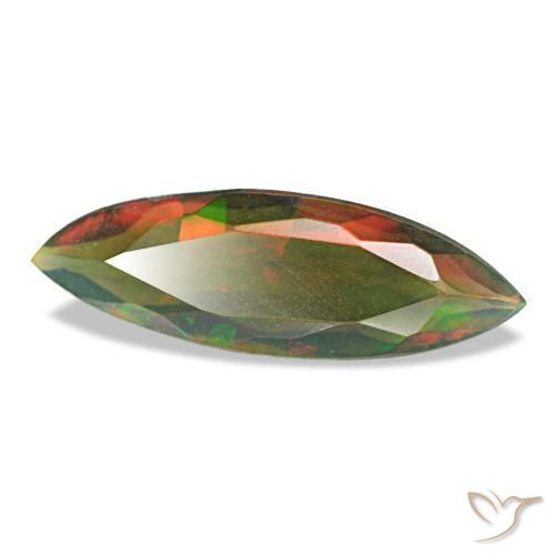 1,16 ctw natürlicher mehrfarbiger Schwarzer Opal, Marquise, Lichtdurchlässig