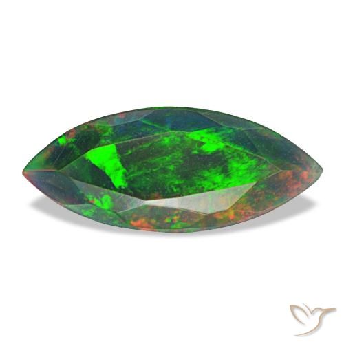 1,50 ctw natürlicher mehrfarbiger Schwarzer Opal, Marquise, Lichtundurchlässig