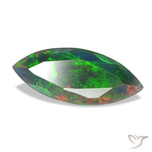 1,50 ctw natürlicher mehrfarbiger Schwarzer Opal, Marquise, Lichtundurchlässig