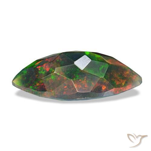 1,50 ctw natürlicher mehrfarbiger Schwarzer Opal, Marquise, Lichtundurchlässig