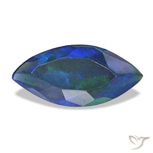 0,96 ctw natürlicher mehrfarbiger Schwarzer Opal, Marquise, Lichtundurchlässig