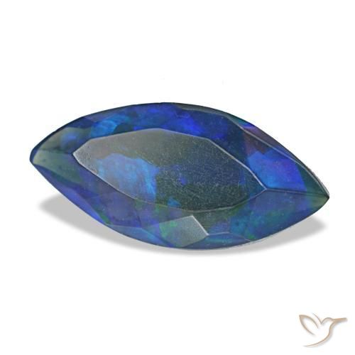 0,96 ctw natürlicher mehrfarbiger Schwarzer Opal, Marquise, Lichtundurchlässig