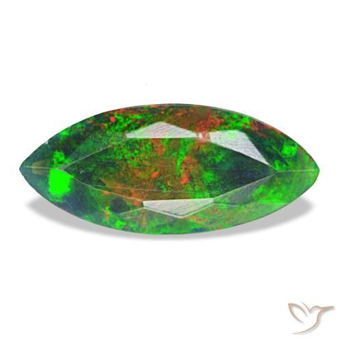 1,44 ctw natürlicher mehrfarbiger Schwarzer Opal, Marquise, Lichtundurchlässig