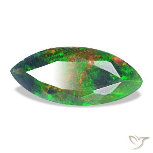 1,44 ctw natürlicher mehrfarbiger Schwarzer Opal, Marquise, Lichtundurchlässig
