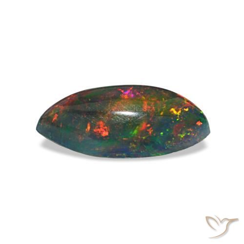 0,78 ctw natürlicher mehrfarbiger Schwarzer Opal, Marquise, Lichtdurchlässig