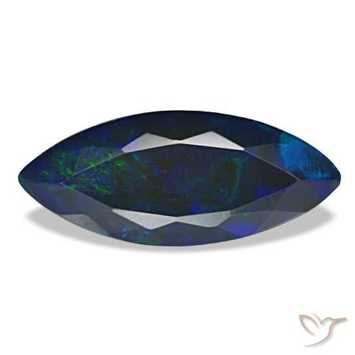 3,65 ctw natürlicher mehrfarbiger Schwarzer Opal, Marquise, Lichtdurchlässig
