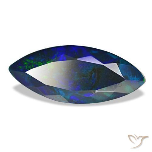 3,65 ctw natürlicher mehrfarbiger Schwarzer Opal, Marquise, Lichtdurchlässig