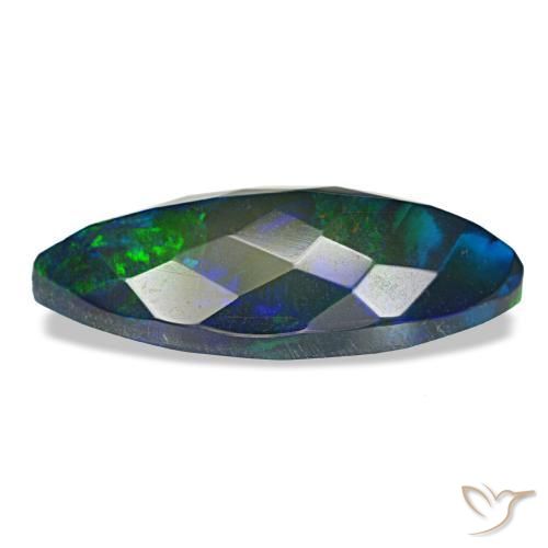 3,65 ctw natürlicher mehrfarbiger Schwarzer Opal, Marquise, Lichtdurchlässig