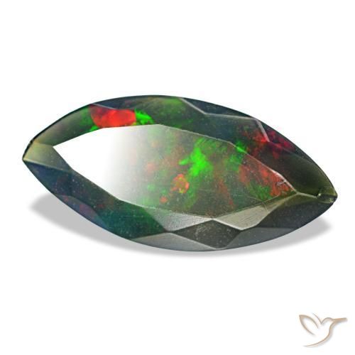 1,29 ctw natürlicher mehrfarbiger Schwarzer Opal, Marquise, Lichtdurchlässig