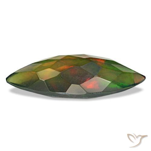 2,60 ctw natürlicher mehrfarbiger Schwarzer Opal, Marquise, Lichtdurchlässig