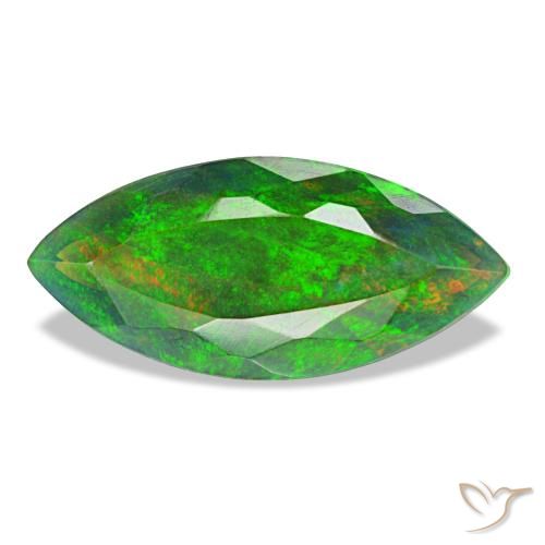 2,08 ctw natürlicher mehrfarbiger Schwarzer Opal, Marquise, Lichtundurchlässig