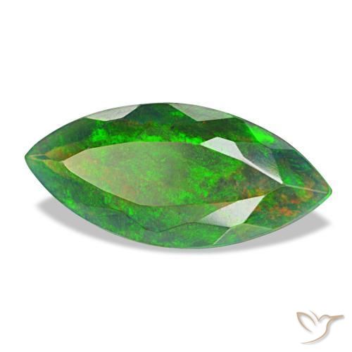 2,08 ctw natürlicher mehrfarbiger Schwarzer Opal, Marquise, Lichtundurchlässig