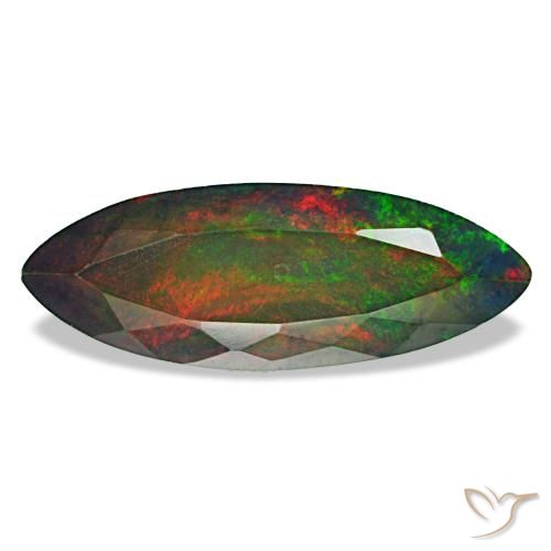 3.69ct Mehrfarbiger Schwarzer Opal, Marquise, Lichtundurchlässig