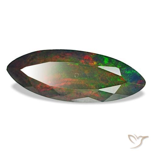 3,69 ctw natürlicher mehrfarbiger Schwarzer Opal, Marquise, Lichtundurchlässig
