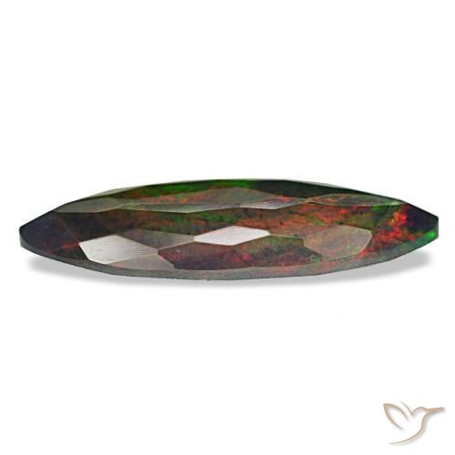 3,69 ctw natürlicher mehrfarbiger Schwarzer Opal, Marquise, Lichtundurchlässig
