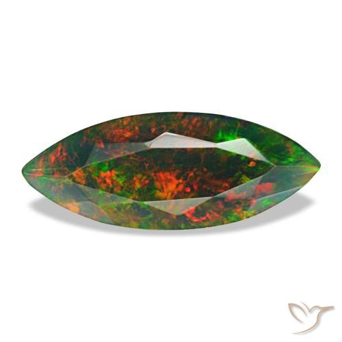 1,68 ctw natürlicher mehrfarbiger Schwarzer Opal, Marquise, Lichtundurchlässig