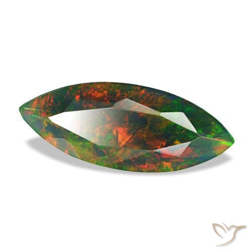1,68 ctw natürlicher mehrfarbiger Schwarzer Opal, Marquise, Lichtundurchlässig