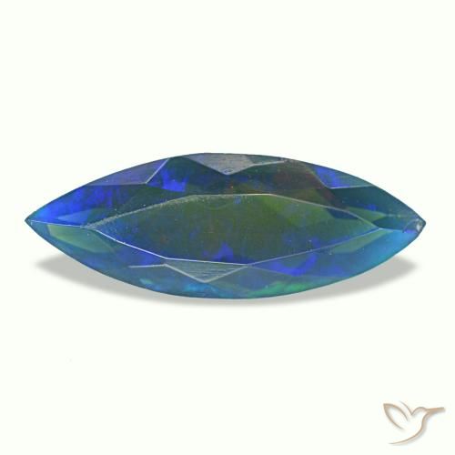 1.12ct Mehrfarbiger Schwarzer Opal, Marquise, Lichtdurchlässig