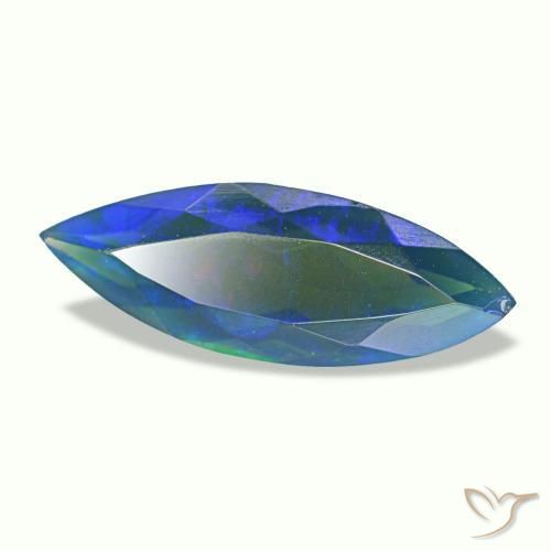 1,12 ctw natürlicher mehrfarbiger Schwarzer Opal, Marquise, Lichtdurchlässig