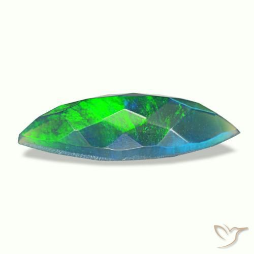 1,12 ctw natürlicher mehrfarbiger Schwarzer Opal, Marquise, Lichtdurchlässig