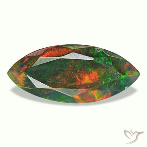 1,49 ctw natürlicher mehrfarbiger Schwarzer Opal, Marquise, Lichtundurchlässig