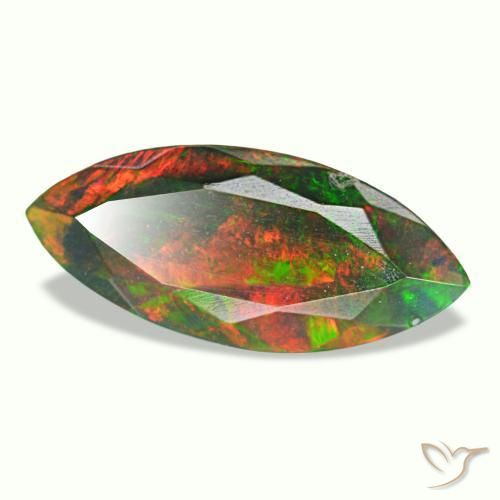 1,49 ctw natürlicher mehrfarbiger Schwarzer Opal, Marquise, Lichtundurchlässig