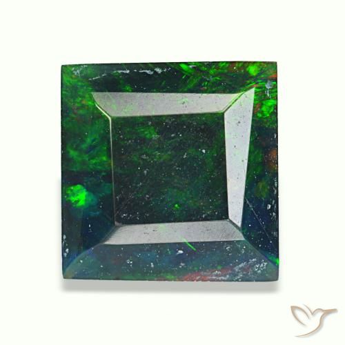 1,57 ctw natürlicher mehrfarbiger Schwarzer Opal, Quadrat, Lichtundurchlässig