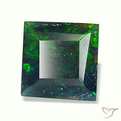 1,57 ctw natürlicher mehrfarbiger Schwarzer Opal, Quadrat, Lichtundurchlässig